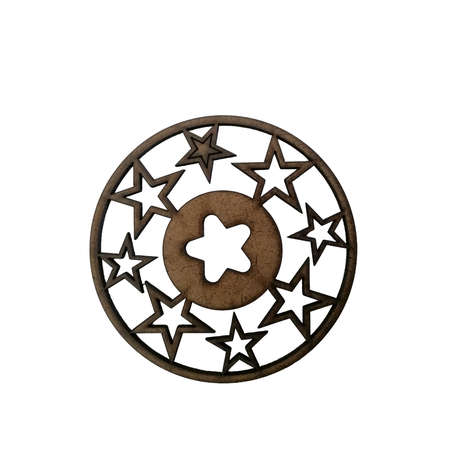 Wooden Round Stars Coasters