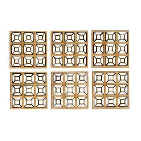 Wooden Geometric Squares Coasters