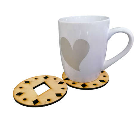 Wooden Round Diamonds Coasters
