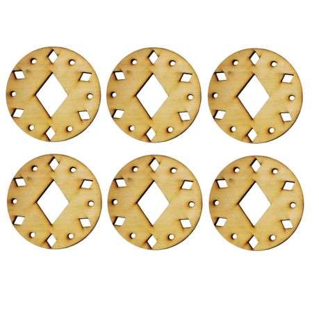 Wooden Round Diamonds Coasters