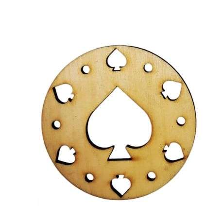Wooden Round Spades Coasters