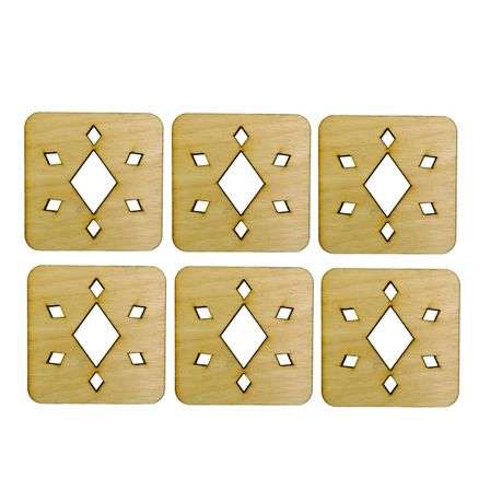 Wooden Square Diamonds Coasters