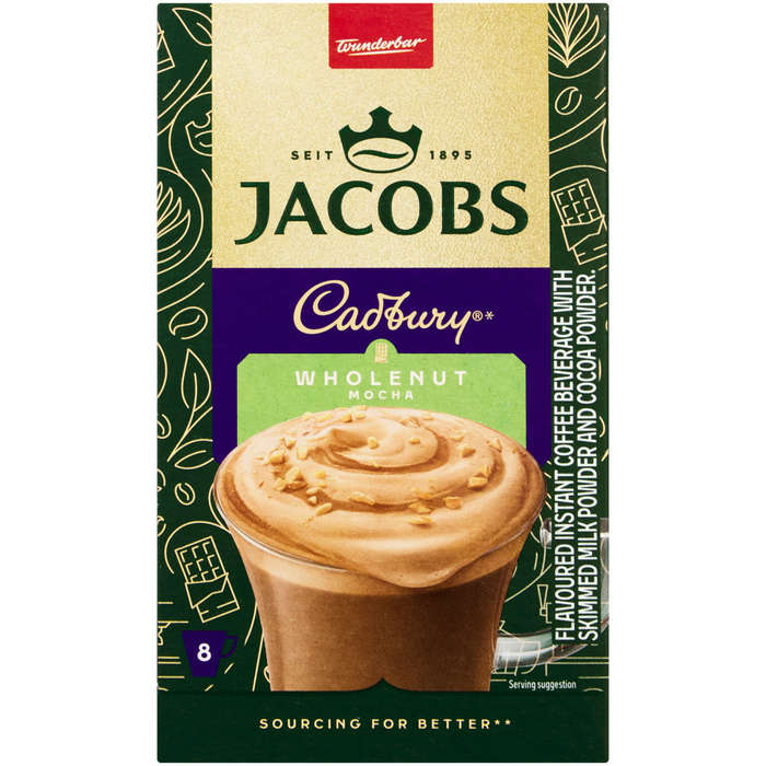 JACOBS Cadbury Wholenut Mocha - Instant Coffee box of 8