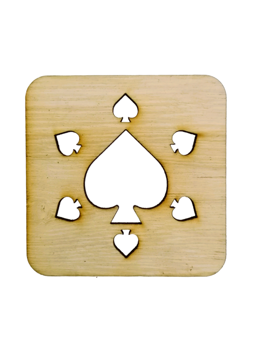 Wooden Square Spades Coasters