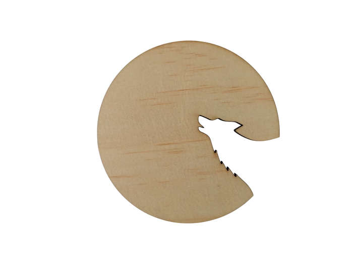 Wooden Wolf Cutout Cup Coasters