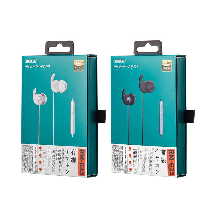 REMAX RM-625 Metal Wired Half In-Ear Earphones
