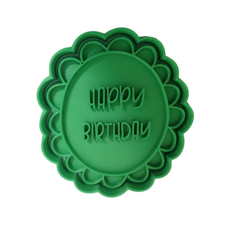 Hubbe Cookie Cutter - Happy Birthday Badge