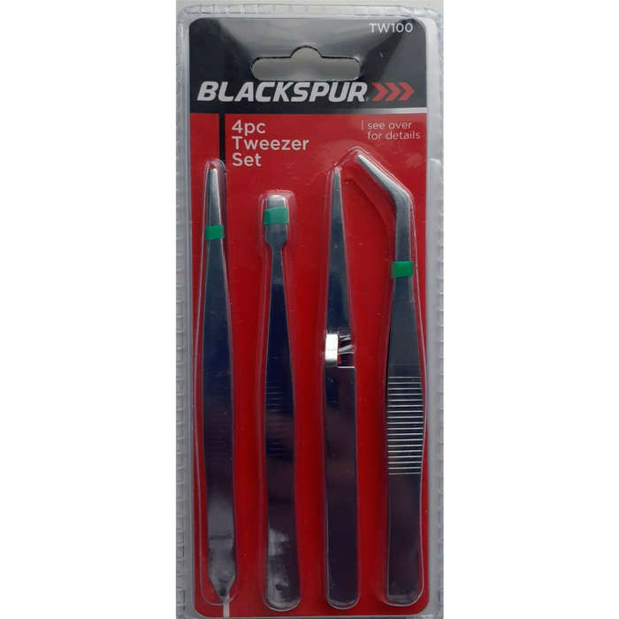 Blackspur 4 Piece Tweezer Set TW100