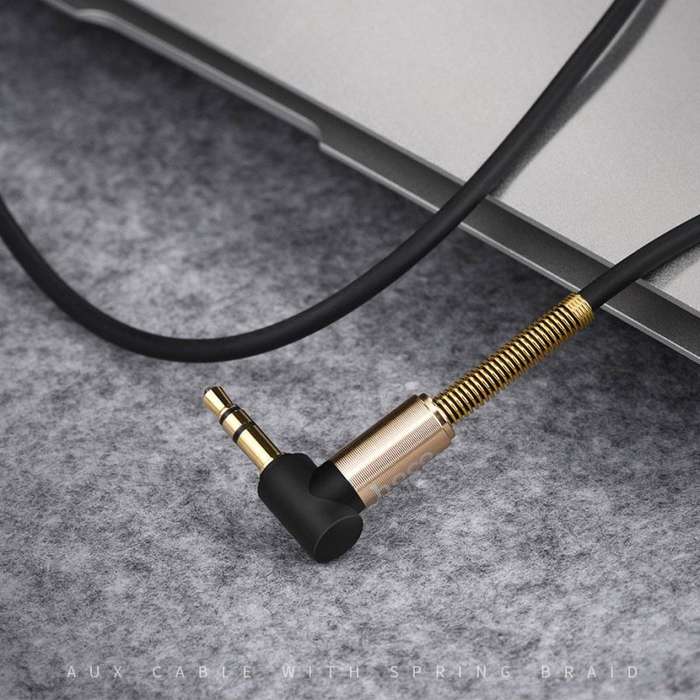 Hoco UPA02 2M Aux Spring Cable Black