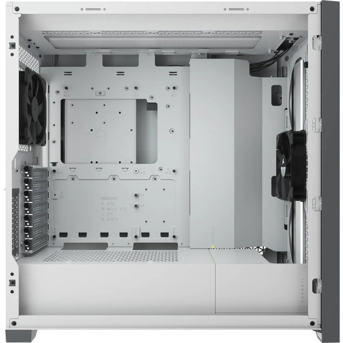 5000D Airflow Tempered Glass Mid-Tower; White - 4x3.5''; 2x2.5''; Up to 360mm Liquid Coolers - AT...