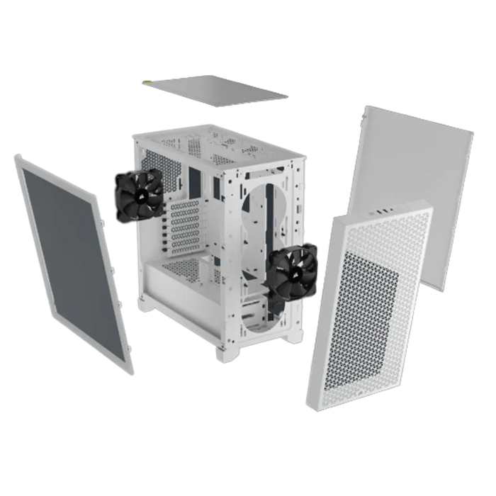 3000D Tempered Glass Mid-Tower- White