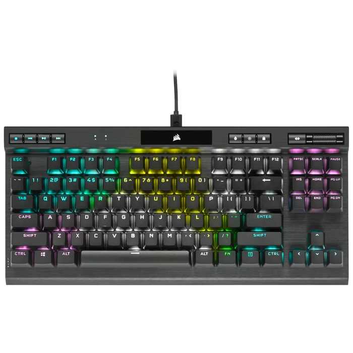 Corsair K70 RGB TKL Optical-Mechanical Gaming Keyboard; Backlit RGB LED; CORSAIR OPX Keyswitches;...