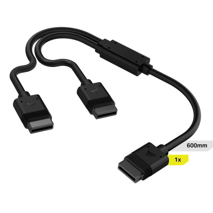 CORSAIR iCUE LINK Cable; 1x 600mm Y-Cable with Straight connectors; Black