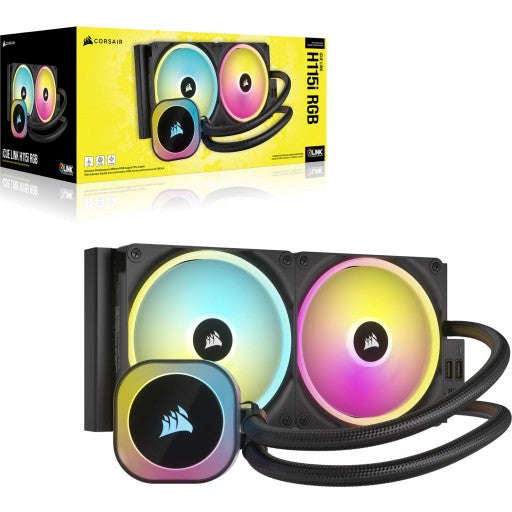 CORSAIR iCUE LINK H115i RGB Liquid CPU Cooler - QX140 RGB Fans - 280mm Radiator - Fits Intel® LG...