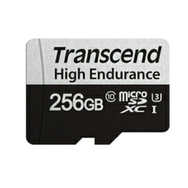 TRANSCEND 350V 256GB HIGH ENDURANCE MICRO SD UHS-I  U3 CLASS10 - READ 100 MB/S - WRITE 45MB/S - W...