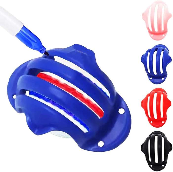 Golf Ball Marker Triple Track Golf Ball Line Marker with pen - Blue
