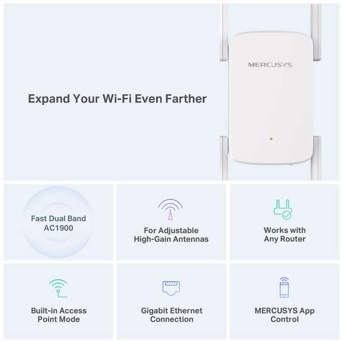 TP-Link Mercusys ME50G AC1900 WiFi Range Extender