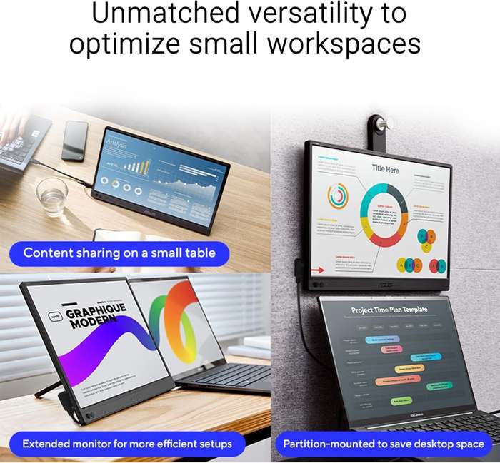ASUS ZenScreen MB169CK Portable USB Monitor- 16 inch (15.6 inch viewable); Full HD; IPS; dual USB...
