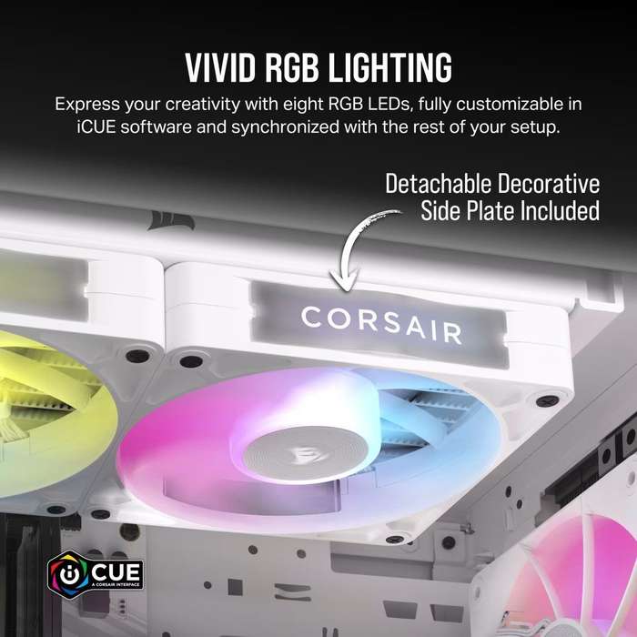 CORSAIR RX RGB Series; iCUE LINK RX120 RGB White; 120mm Fan; Single Pack