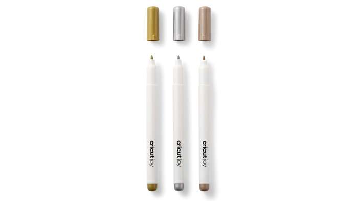 2010010 - Cricut 3 Permanent Metallic Markers (1.0 mm) in Gold; Silver; Copper; Embellish project...