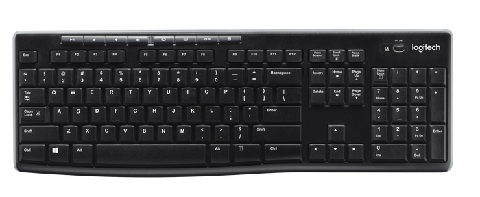 Logitech K270 Wireless Full Size Keyboard - Black