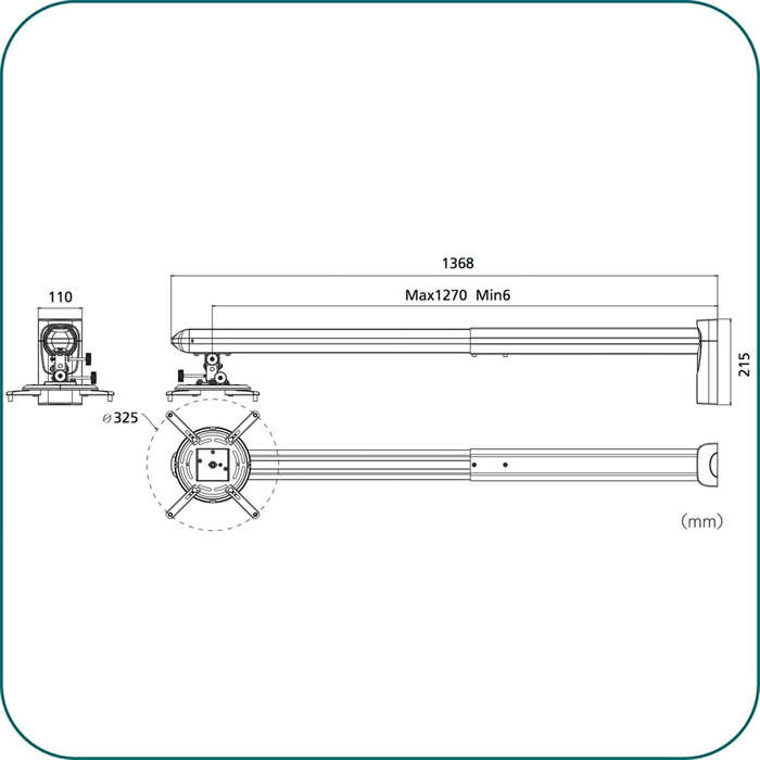 Aavara PW120 / PB120 Short Throw Projector Mount - Wall Boom Type