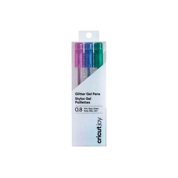 2007080: Cricut Joy Medium Point Gel Pen Set 3-pack (Glitter Pink; Blue; Green)