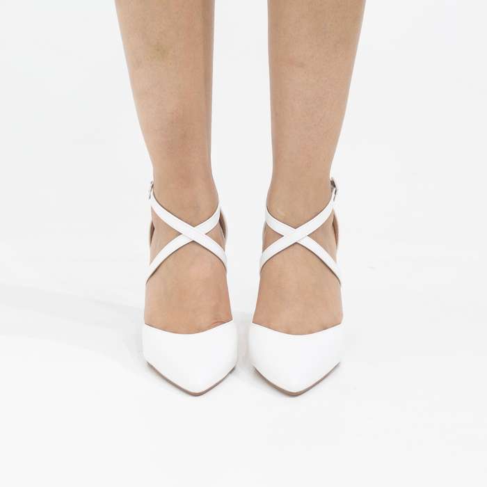 Femi open waist cross-belts court on 8.5cm heel