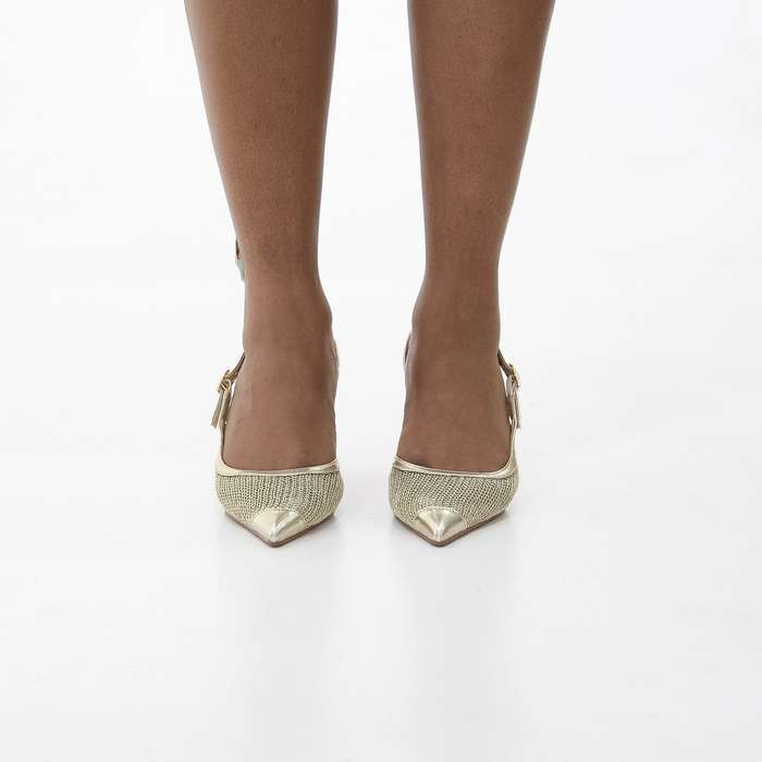 Kenia 7cm heel netted sling back shoe