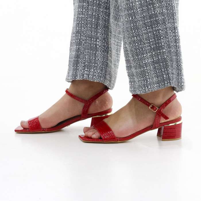 Brisa block 4.5cm  heel one band sandal croco material