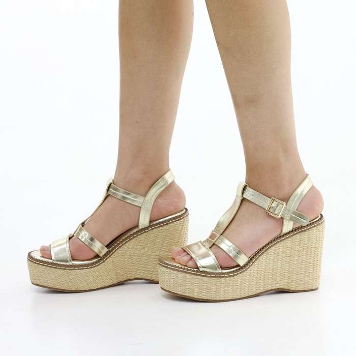 Begona wedge sandals with ankle strap woven sole