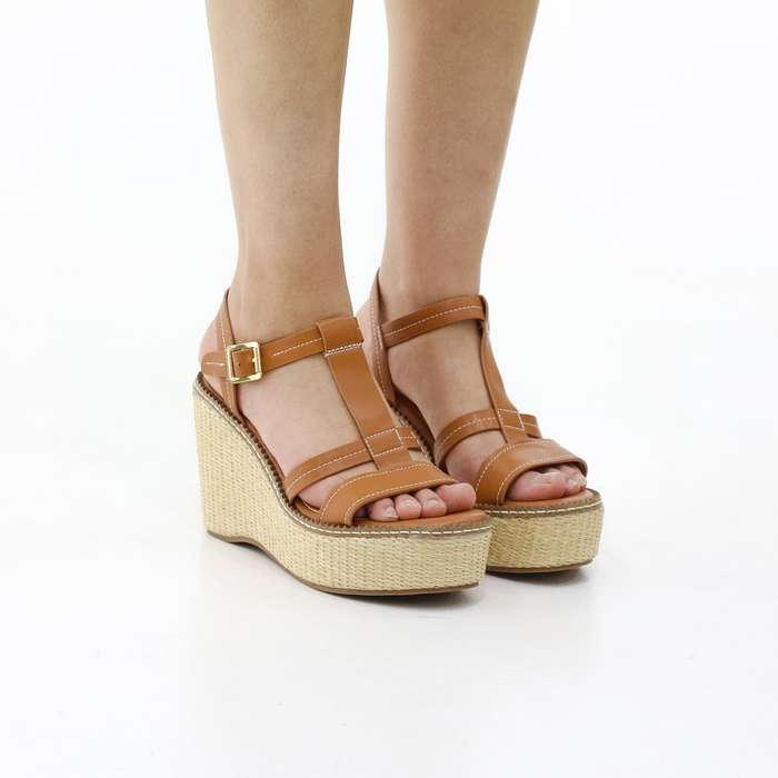 Begona wedge sandals with ankle strap woven sole