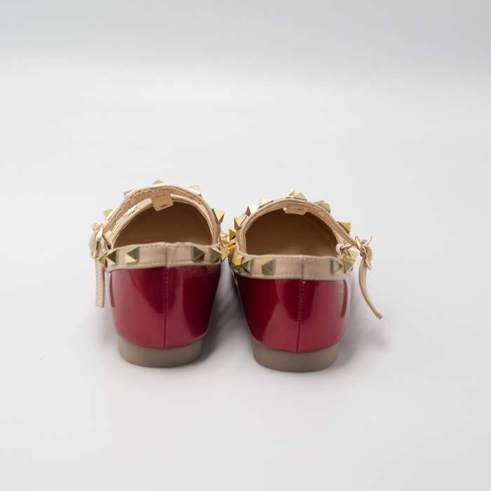 Caria inf girls dress pump with studded detail red