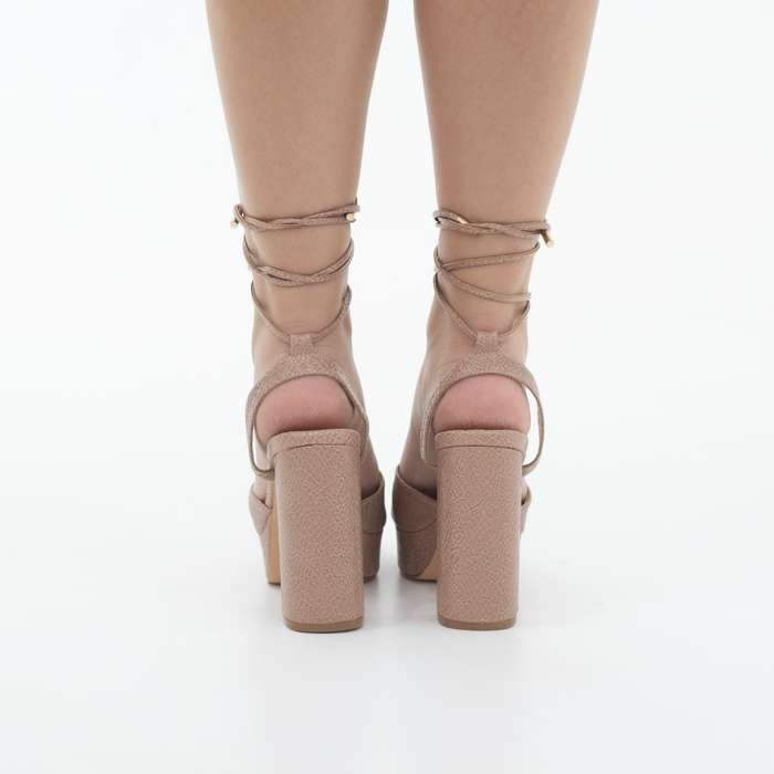 Albinka platform Funky one band tie up sandal nude