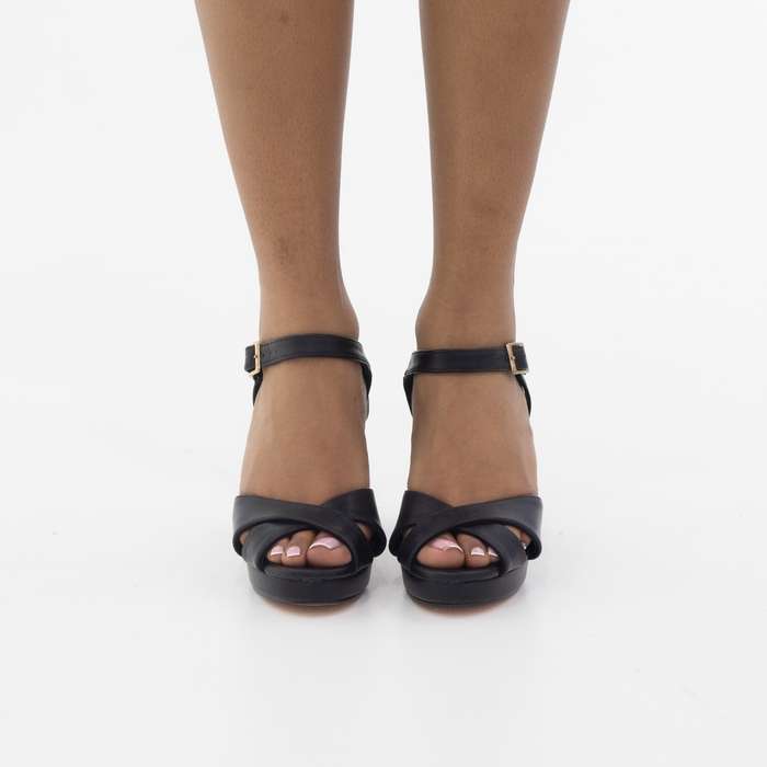 Gomez one band sandal on platform 9.5 cm heel black