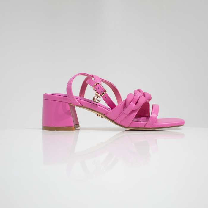 Carla 5cm block heel strappy sandal pink