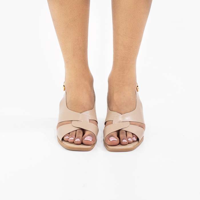 Lanu 5cm block heel pu sandal beige