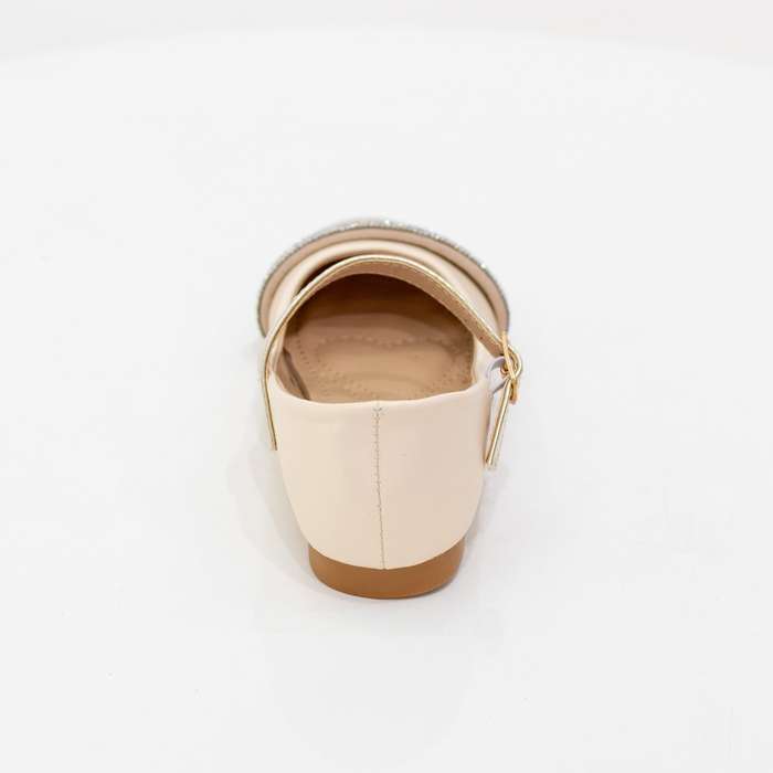 Kacia 2-toned infant girls dress pump gold and beige