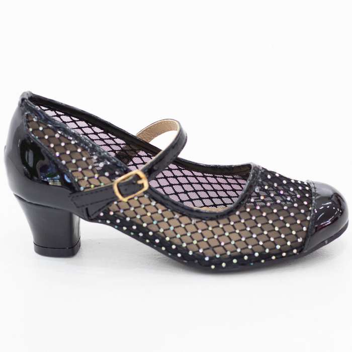 Tilda infant girls meshed diamante embellished  dress pump