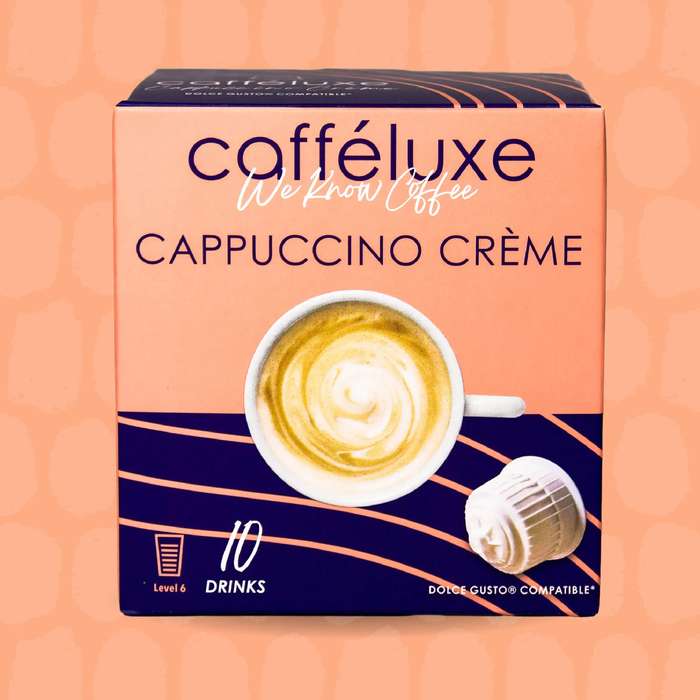 Caffeluxe Cappuccino Creme | 10 Capsules | Single Serve | Dolce Gusto® Compatible
