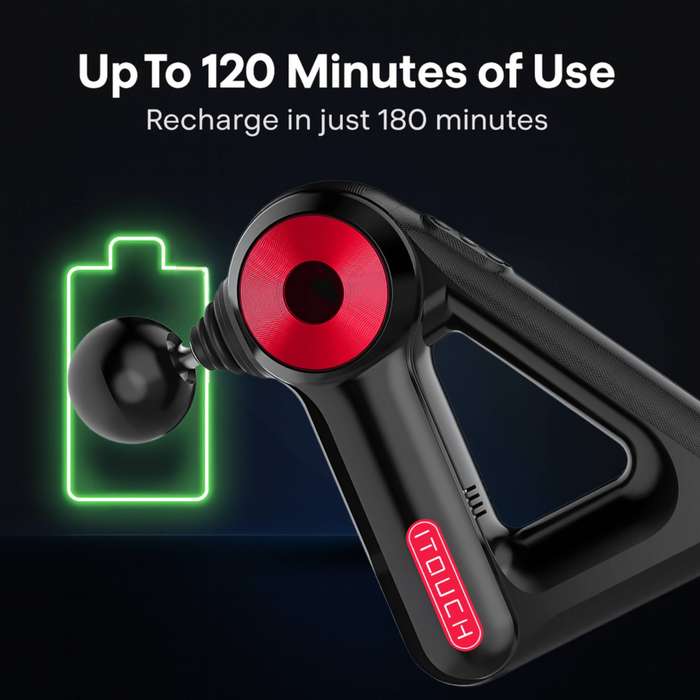 ITOUCH Deep Tissue Massage Gun  5 Speeds, 12 Heads, 1016mm Amplifier