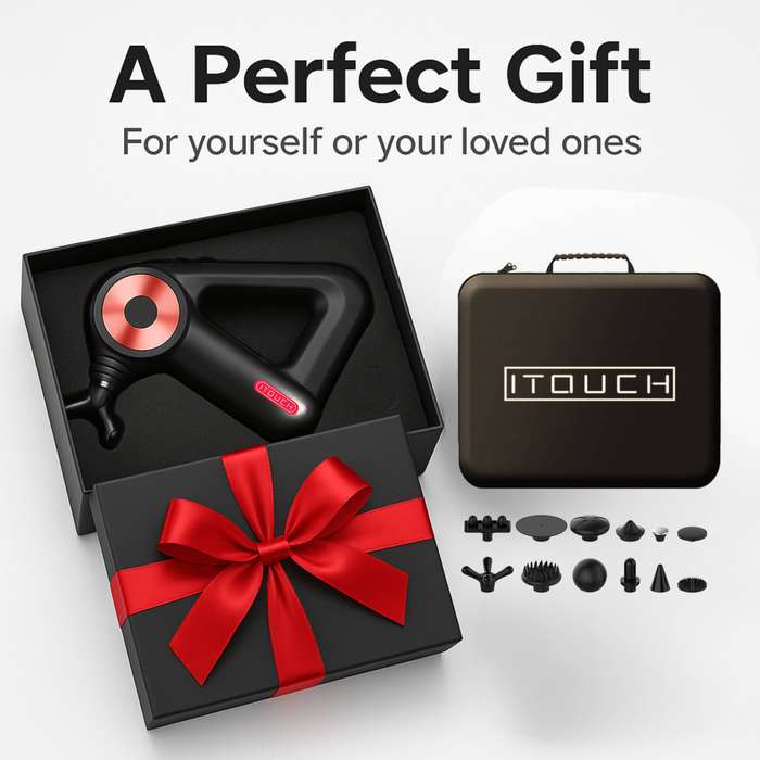 ITOUCH Deep Tissue Massage Gun  5 Speeds, 12 Heads, 1016mm Amplifier