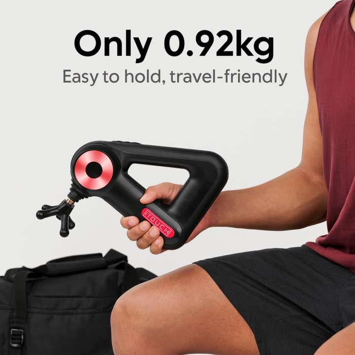 ITOUCH Deep Tissue Massage Gun  5 Speeds, 12 Heads, 1016mm Amplifier