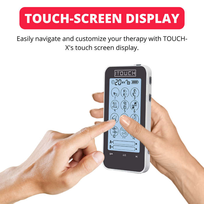 TOUCH-X TENS & EMS - 12 Modes, Dual Channel, Pain Relief Massager