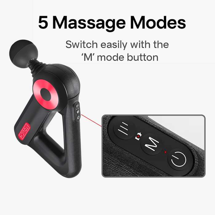ITOUCH Deep Tissue Massage Gun  5 Speeds, 12 Heads, 1016mm Amplifier