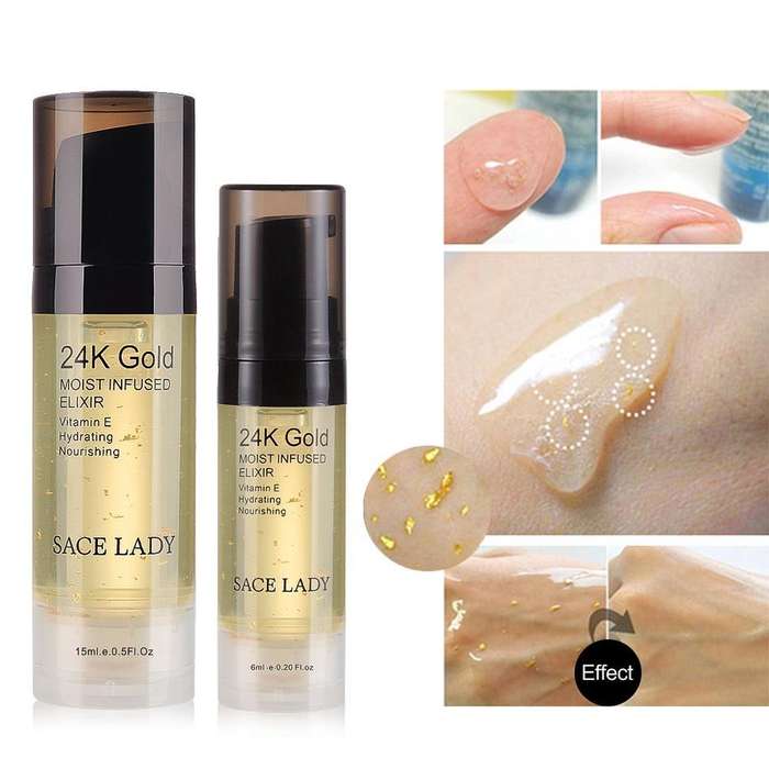 SACE LADY 24K GOLD FACE ESSENTIAL OIL MAKEUP FOUNDATION PRIMER - 6ML