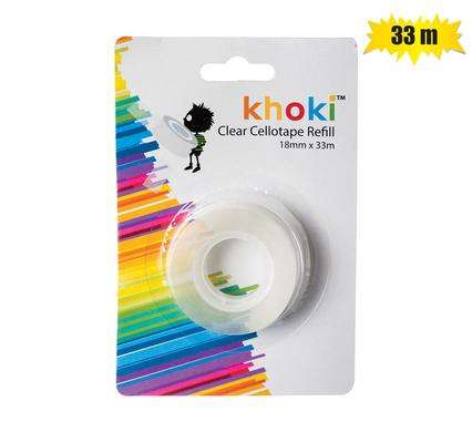 Clear Cellotape Refill Roll, [18mm x 33m] Tape for Office, School, Teacher, Student
