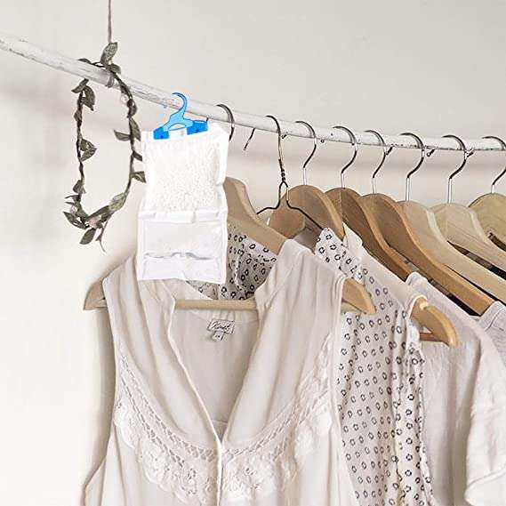 Wardrobe Dehumidifier Hanging Bags Removes Moisture Mould Mildew & Condensation - For Wardrobe, H...