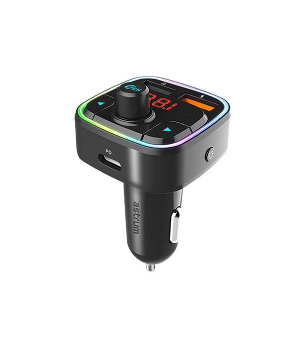 Car FM Wireless Transmitter + 18W PD Type-C Charger, In-Built Microphone with Siri Function