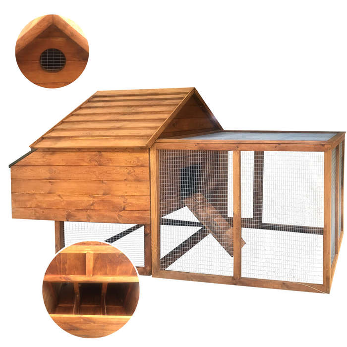 Chicken Coop with Nesting Boxes and Run